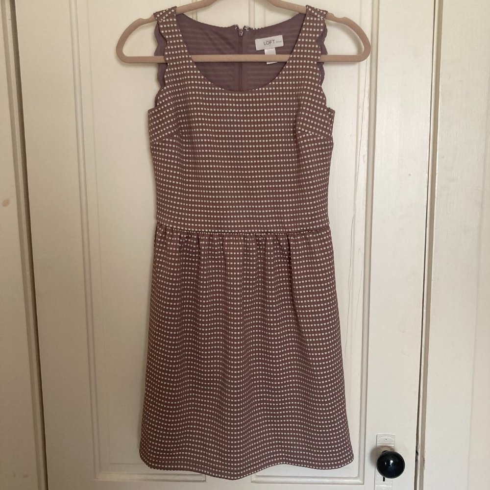 Loft Outlet Scallop Sleeveless Mini Dress